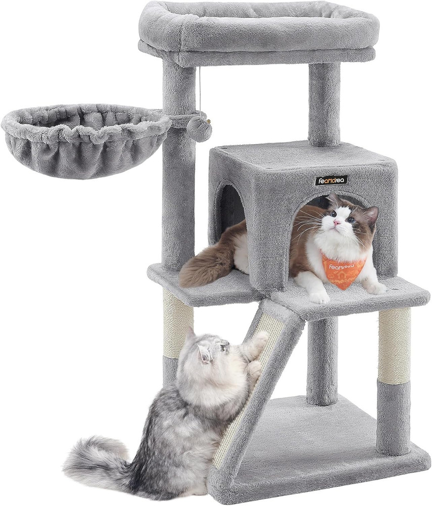 Cat Tree, 37.8-Inch Cat Tower, Multi-Level Condo with Widened Perch, Scratching