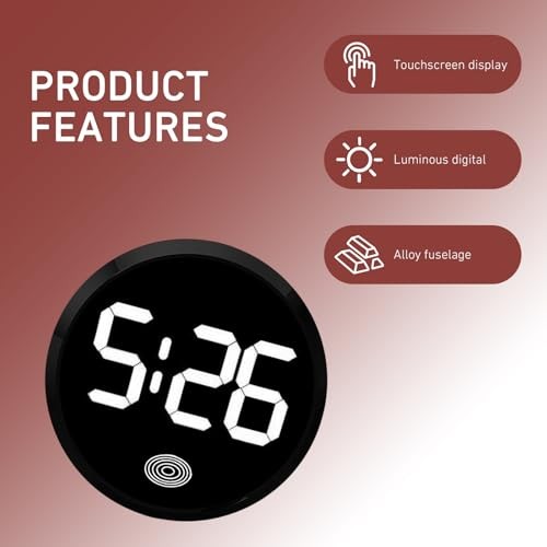Small Digital LED Touch Luminous Car Clock with Night Light, Stick 1 PC White