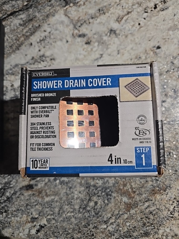 Everbilt Watershield Shower System 4 in. Bronze Square Grid Drain Grate