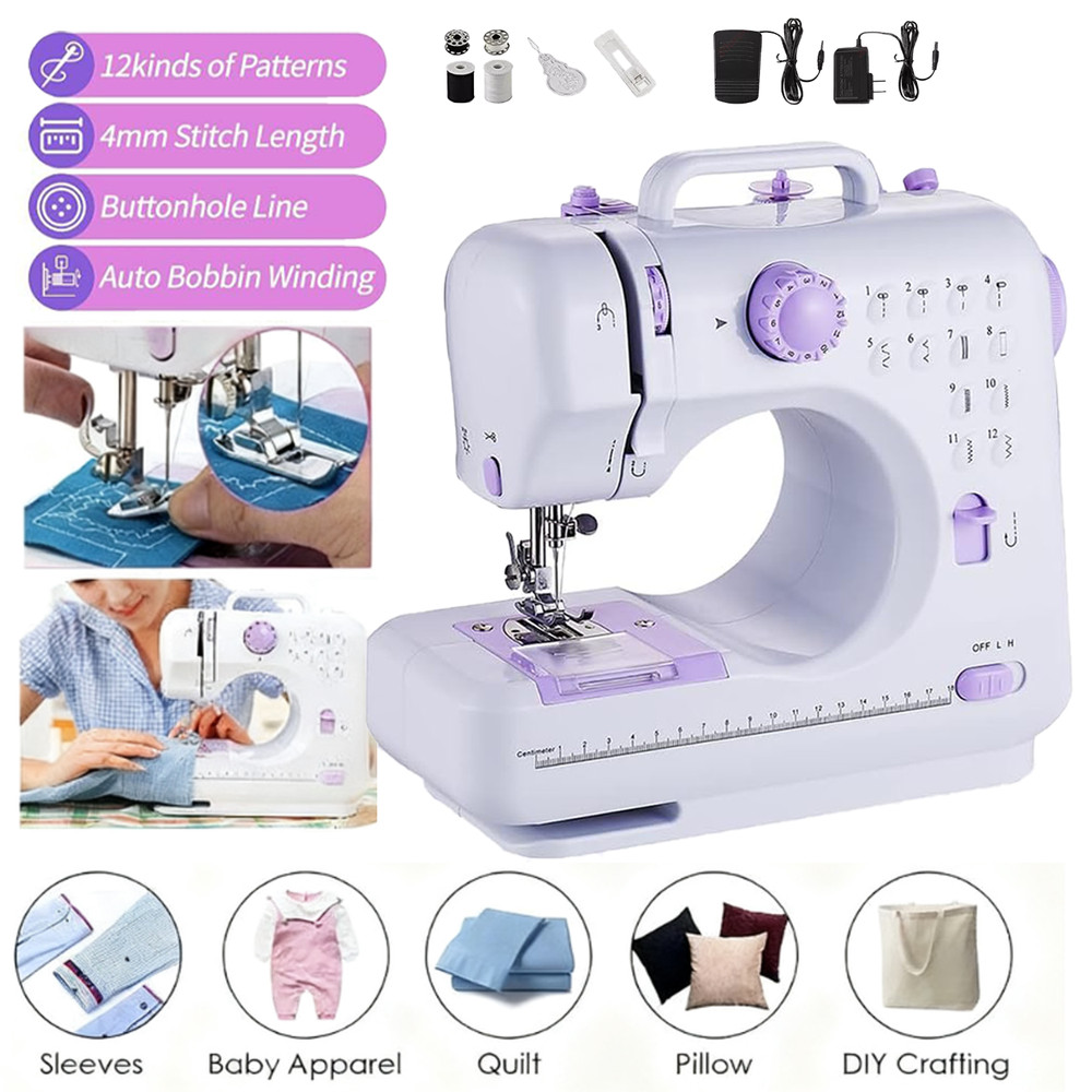 Electric Sewing Machine for Beginners Kid Mini Portable Crafting Mending Machine