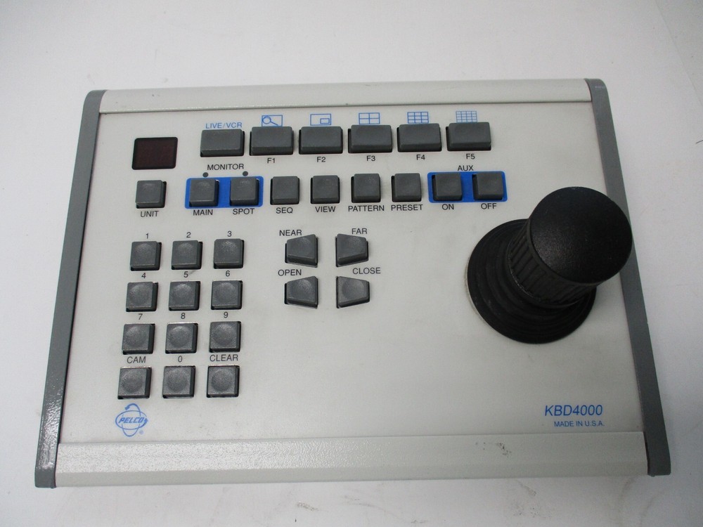 PELCO MULTIPLEXER KEYBOARD CONTROLLER, P/N KBD4000 WITH JOYSTICK.