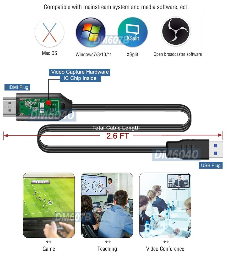 PC-Based HD 1080P Component YPbPr To USB Video Capture For PC Windows Mac Linux