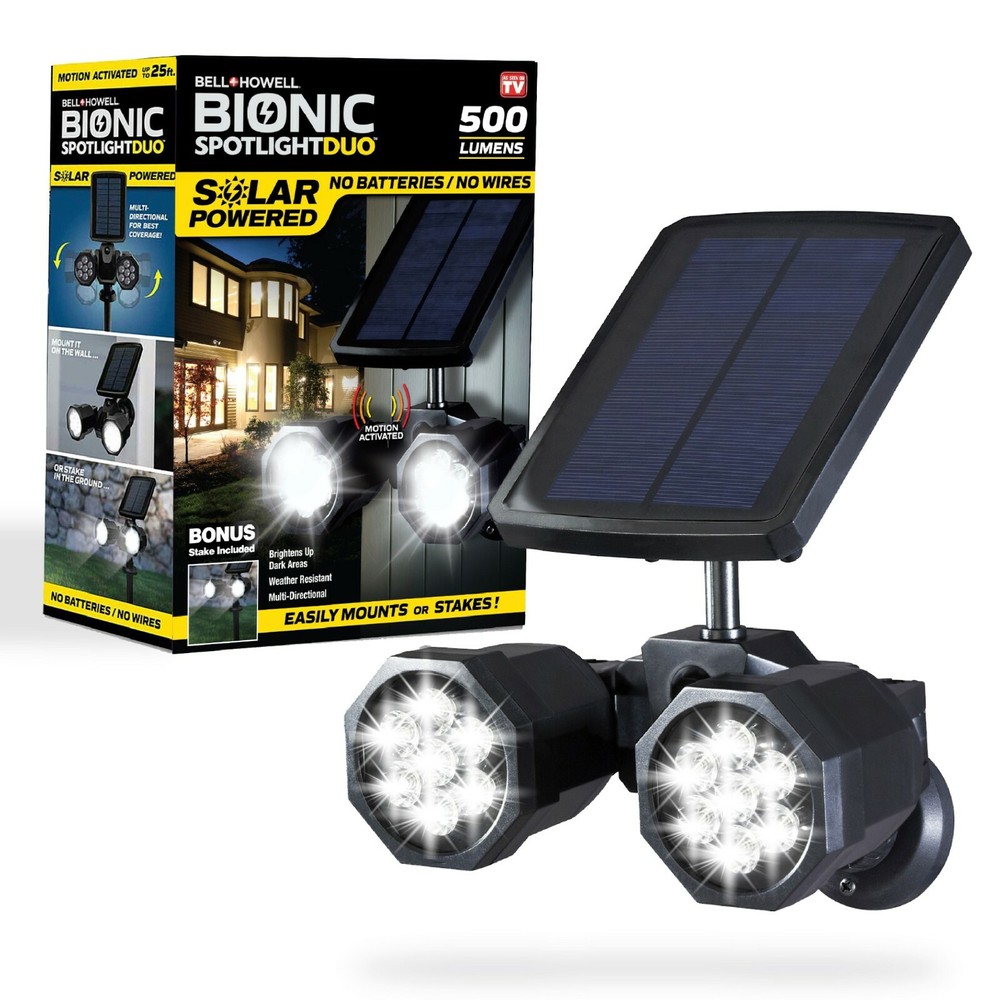 Bell + Howell Bionic Spotlight Duo Outdoor Motion Sensor Solar Powered Light