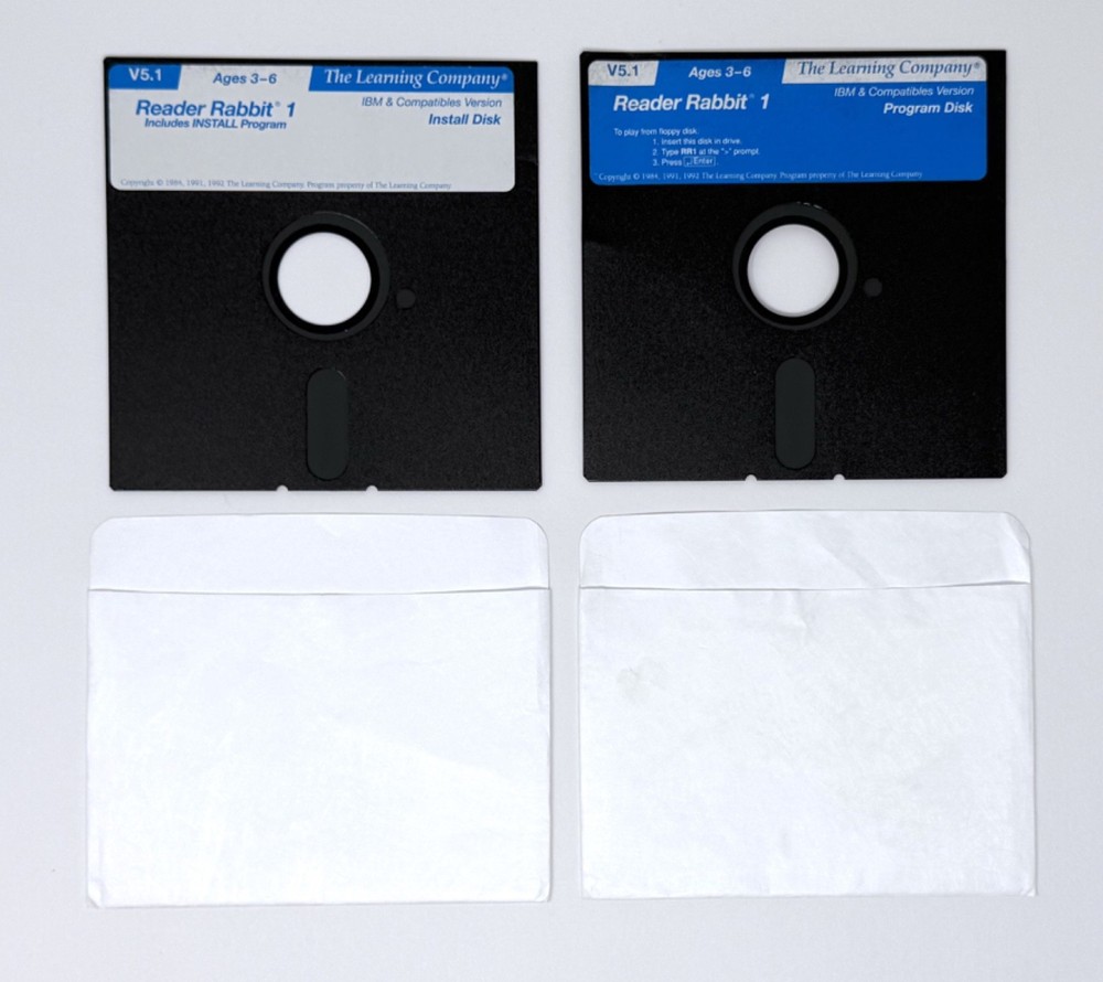 Vintage Floppy Disk Reader Rabbit 1 - Install and Program - The Learning Company