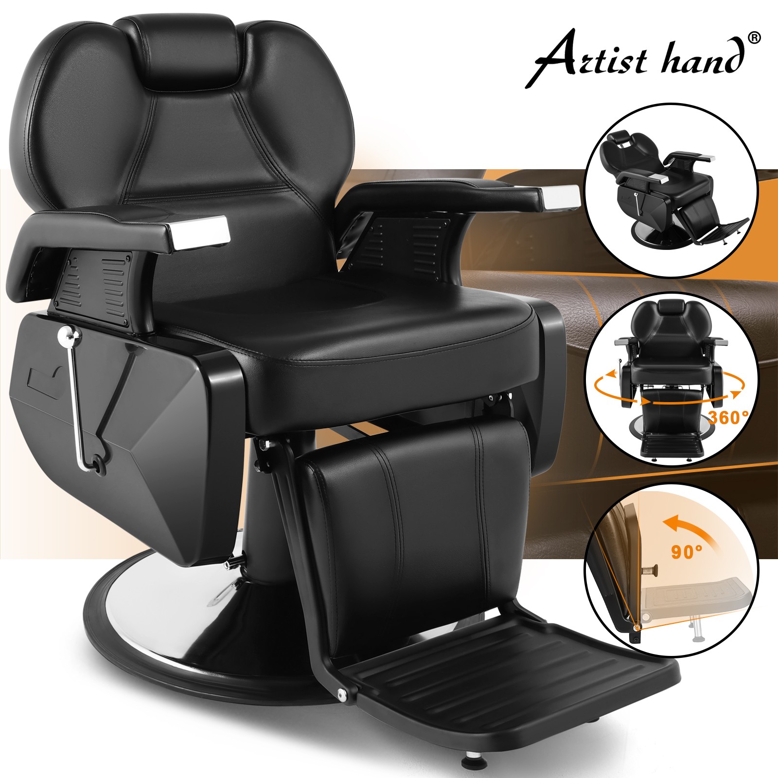 Hydraulic All Purpose Barber Chair Heavy Duty Recline Salon Beauty Spa Equipment