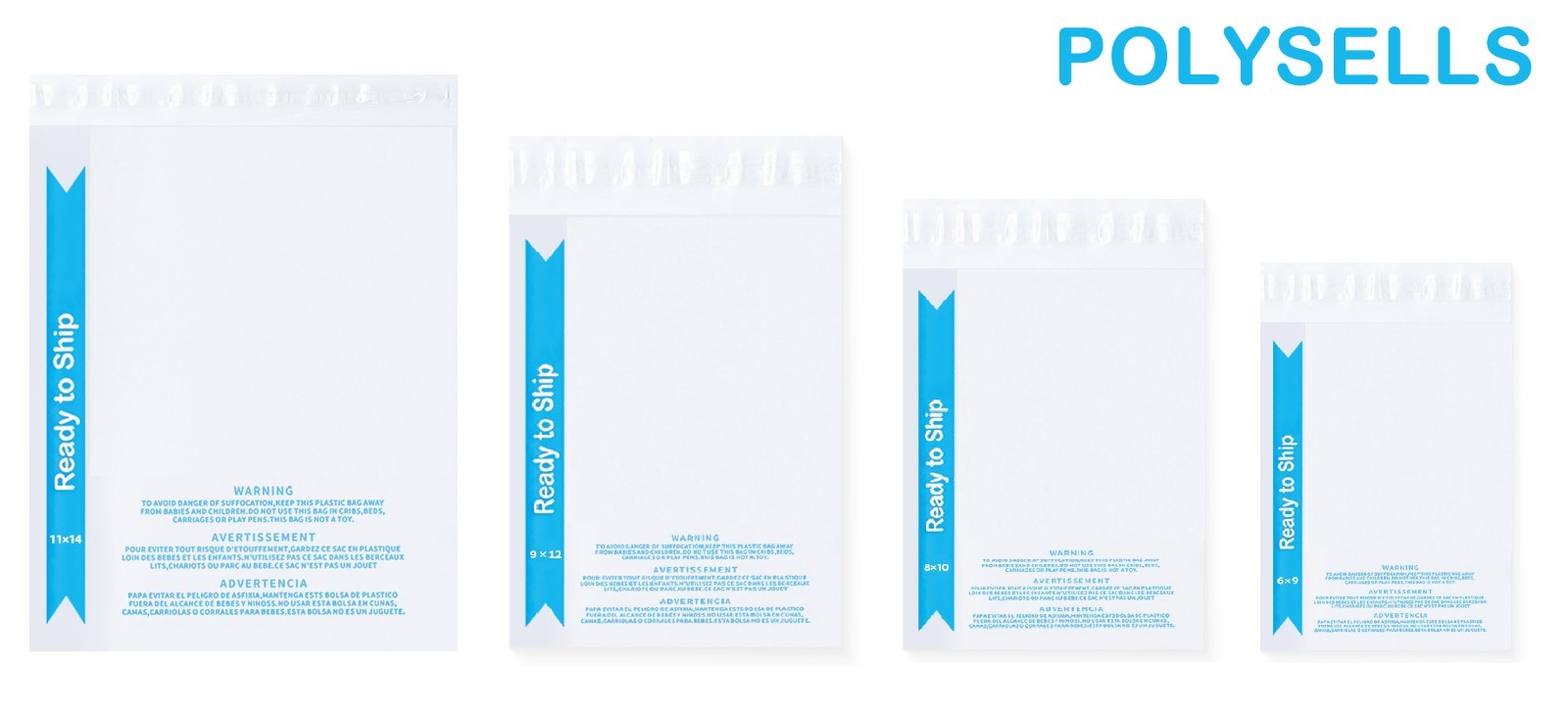 Clear Poly Bags with Suffocation Warning - 6x9,8x10,9x12,11x14,12x15,14x20,18x24