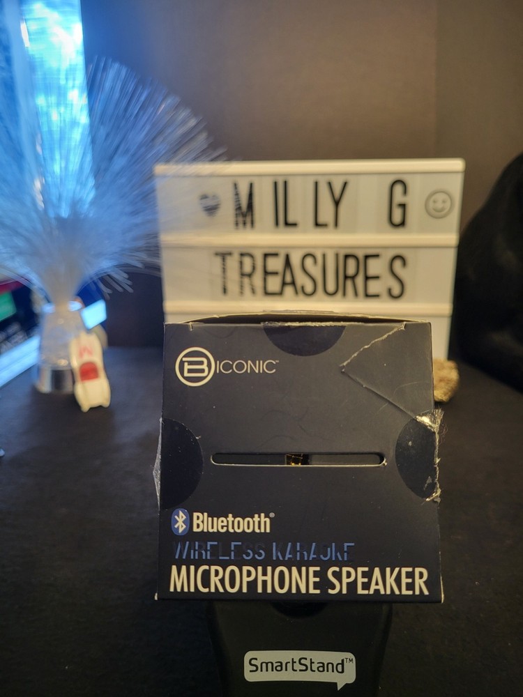 Biconic Wireless Bluetooth Karaoke Microphone Speaker Gold Rechargeable