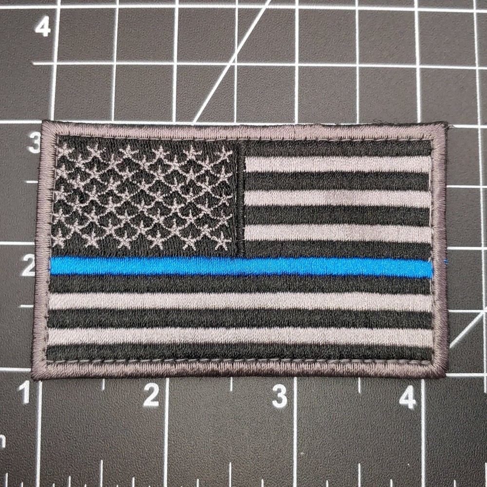 Tactical Morale Patch PVC Rubber Skull Flag Thin Blue Line Hook Loop YOU PICK