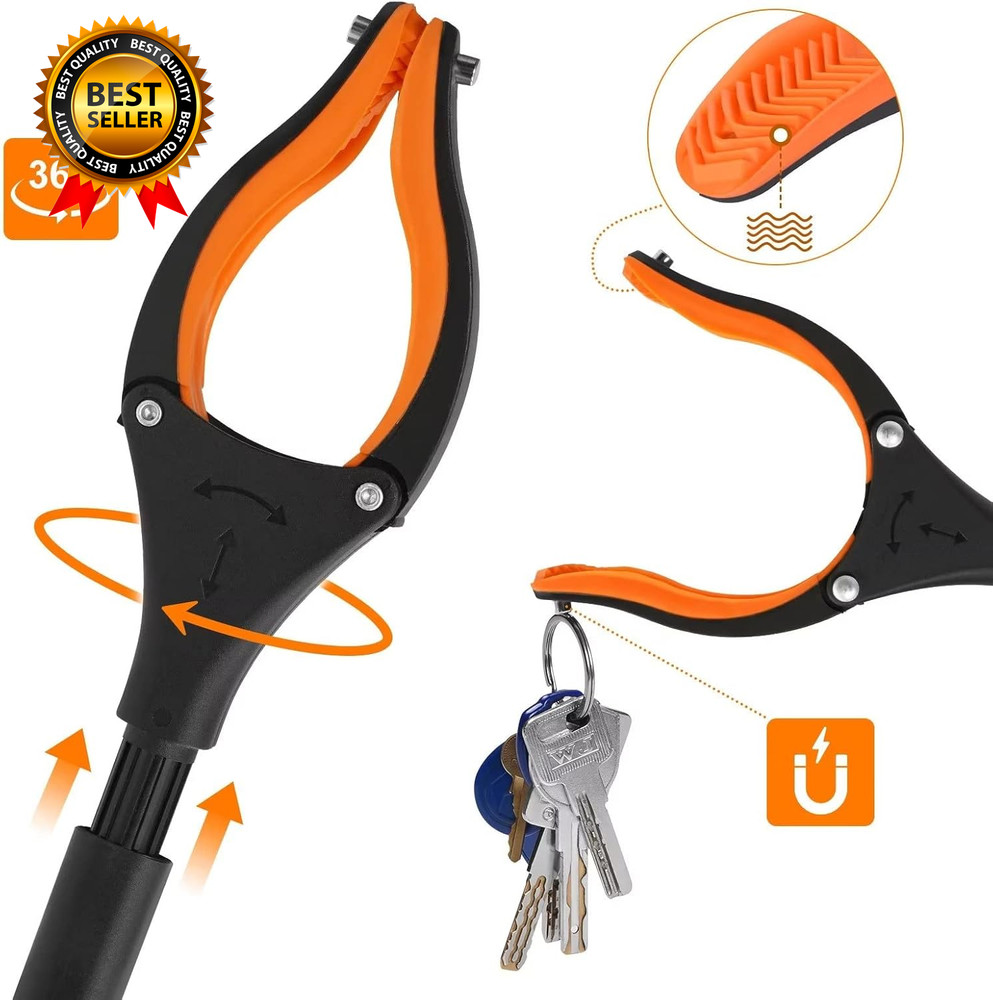 43" Extra Long Grabber Tool Foldable Grabbers for Elderly Grab It Reaching Tool