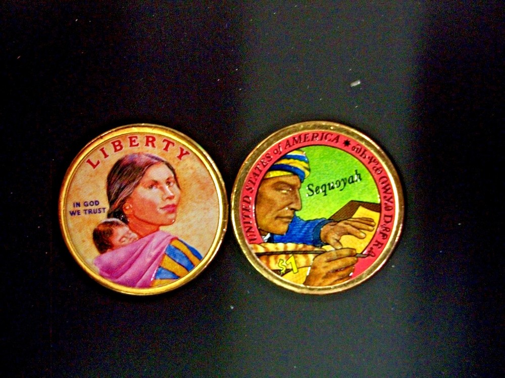 2017 Native American Dollar Colorized on Both Sides