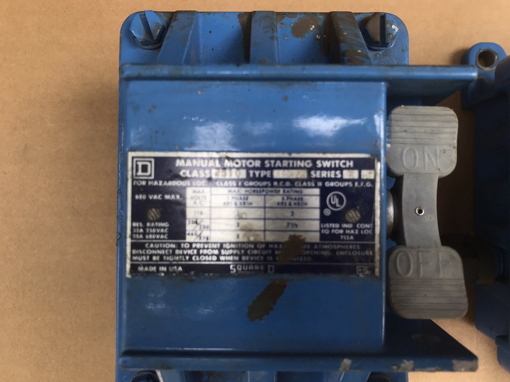 Square D Class 2510 Type KR-2 Series B Manual Motor Starting Switch