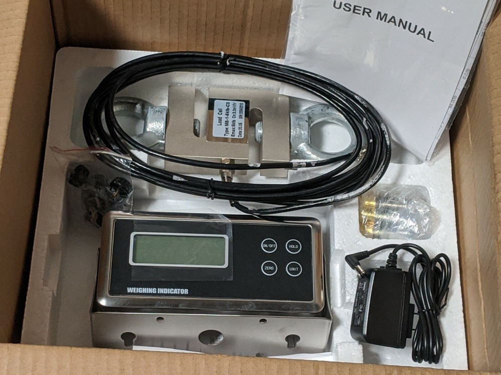 3000 LB CALIBRATED S-TYPE LOAD CELL INDICATOR CRANE SCALE TENSION/ COMPRESSION