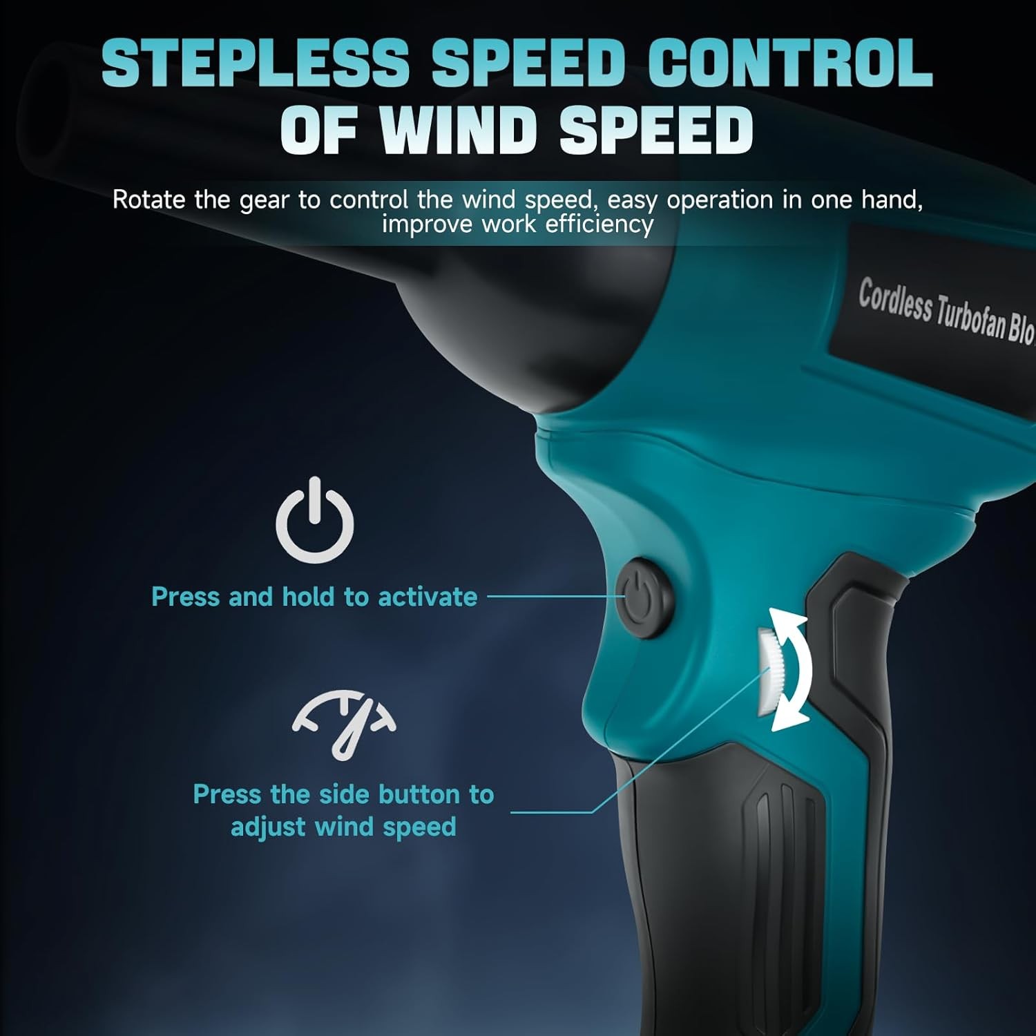 Cordless Handheld Turbo Blower for Makita 18V Battery Leaf Blower Power Jet Fan