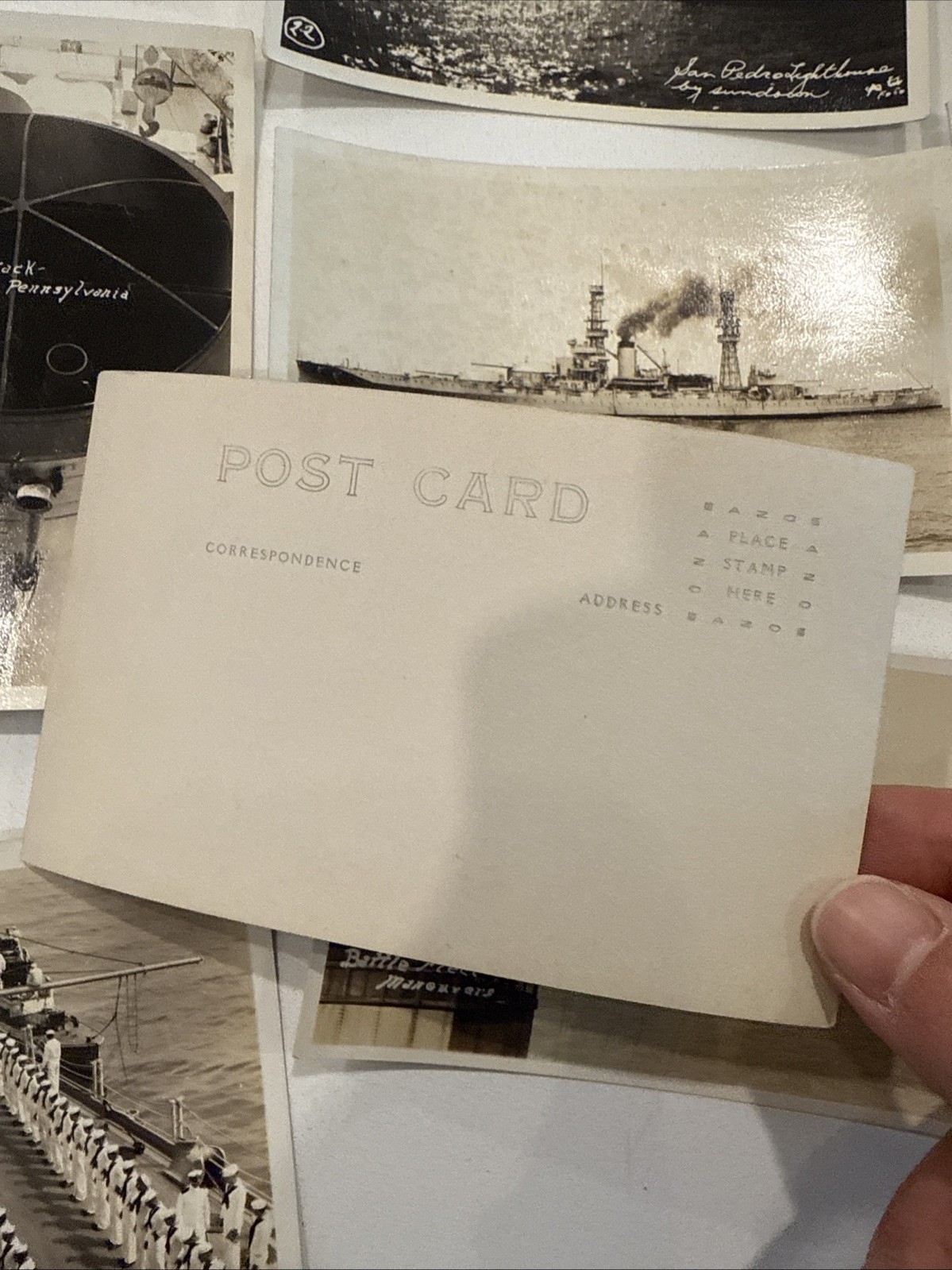 Huge WWI uss pennsylvania rppc Photo Lot, Navy Ships Military