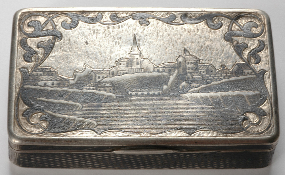 Moscow silver with niello box, 1858