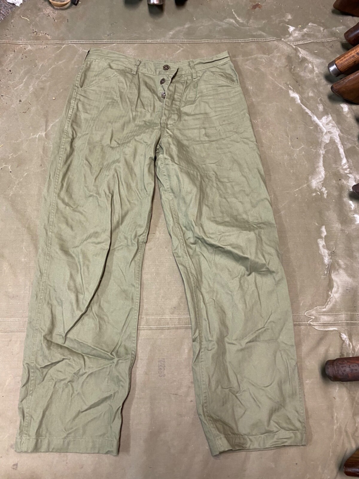 WWII US USMC MARINE P1941 P41 COMBAT FIELD HBT TROUSERS-SIZE MEDIUM 34 WAIST