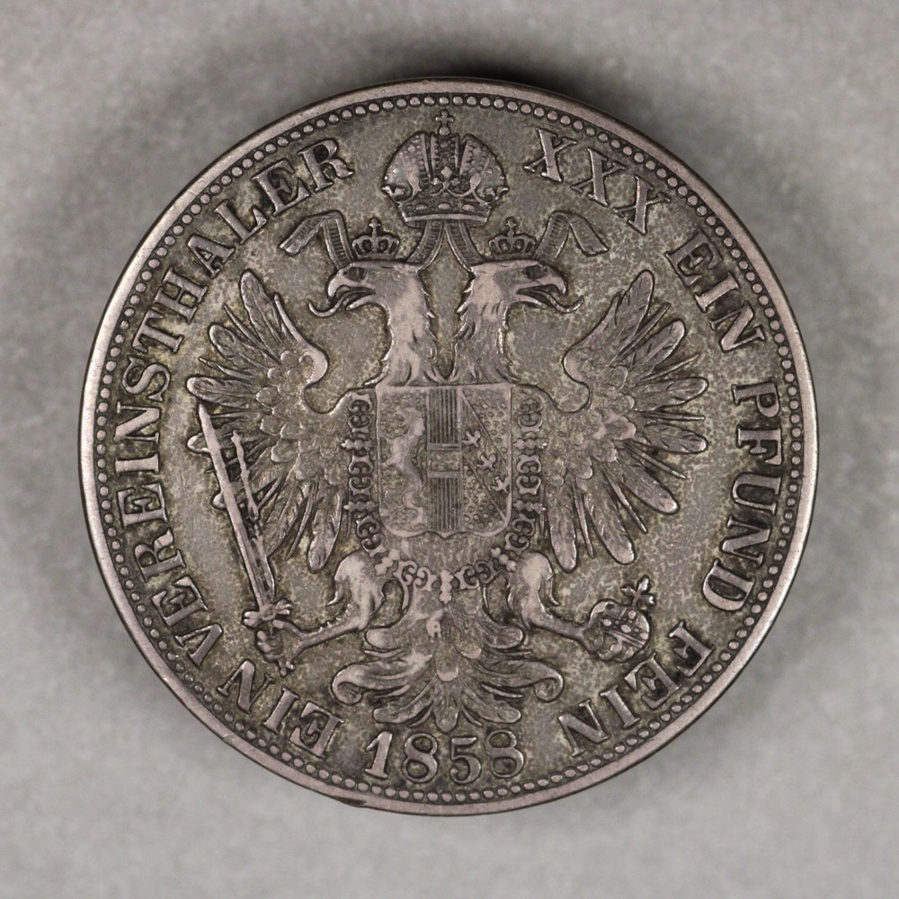 1858 A Austria Silver Thaler Vereinsthaler