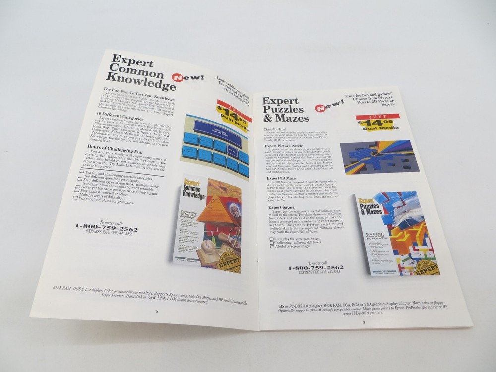 Expert Software Spring 1992 Catalog vintage computer reference