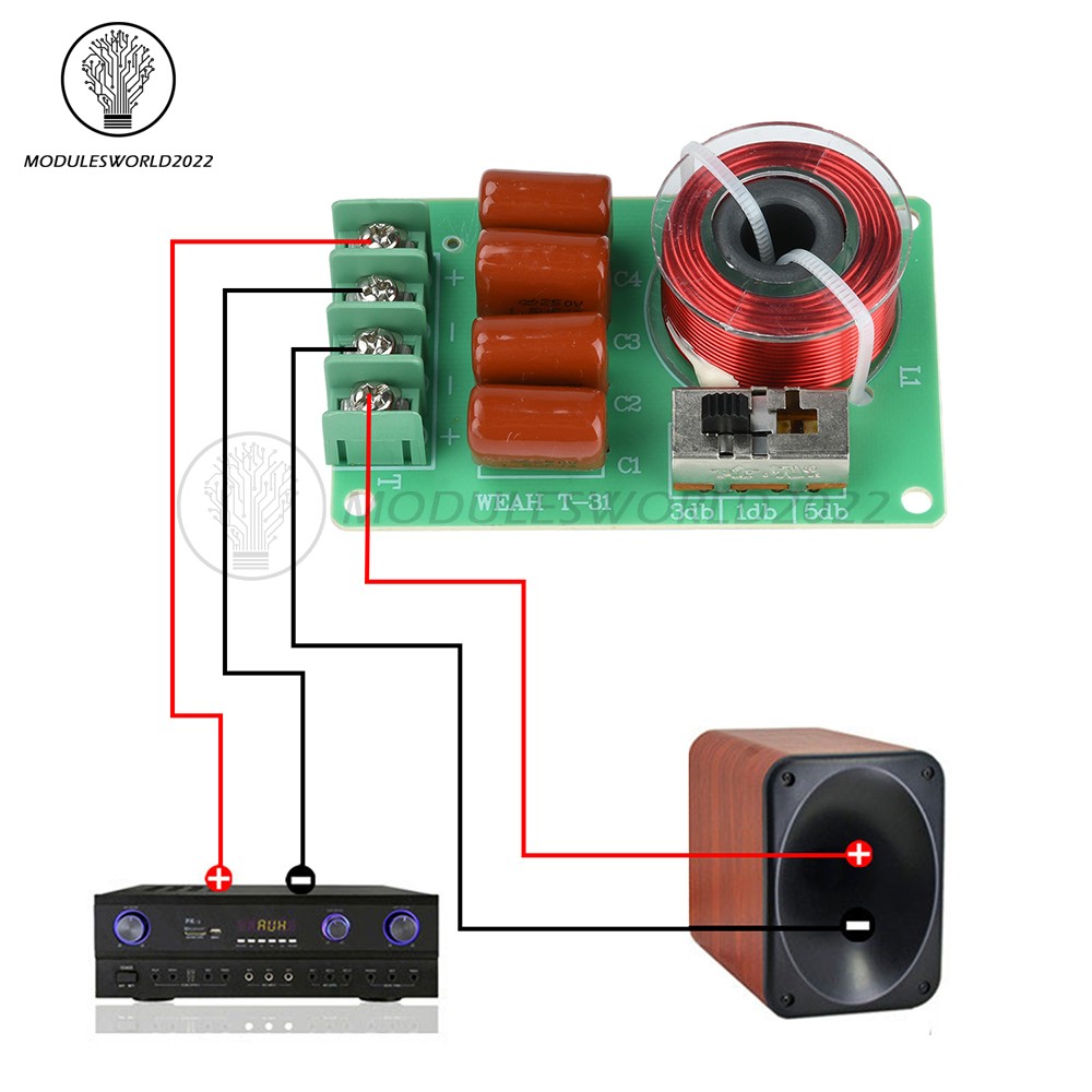 100W Tweeter Frequency Divider Adjustable Sound Quality Car Crossover Splitter