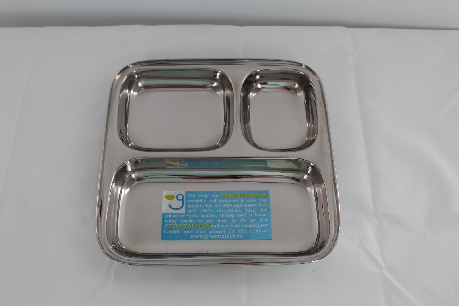 Green Container Stainless Camping Plates Set of 4 Square