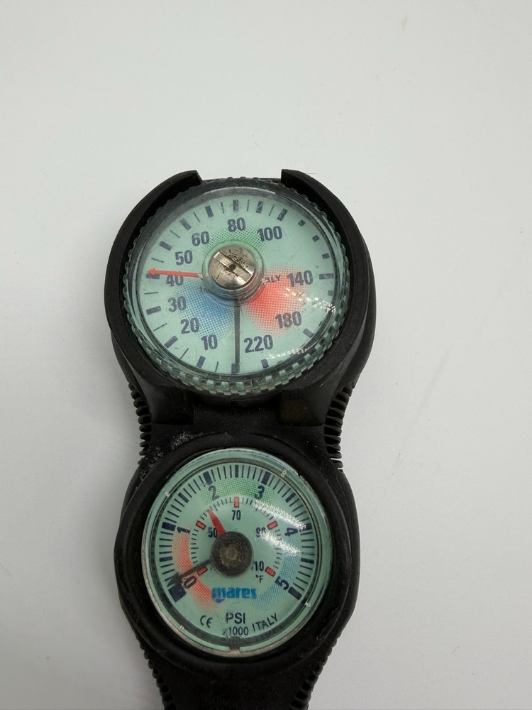 Vintage Mares Scuba Diving Gauge Console - Pressure & Depth