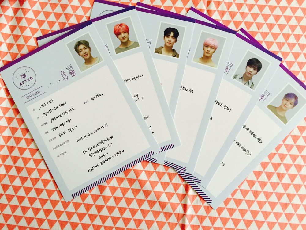 Astro 3rd generation Aroha fanclub kit Split item message letter set only