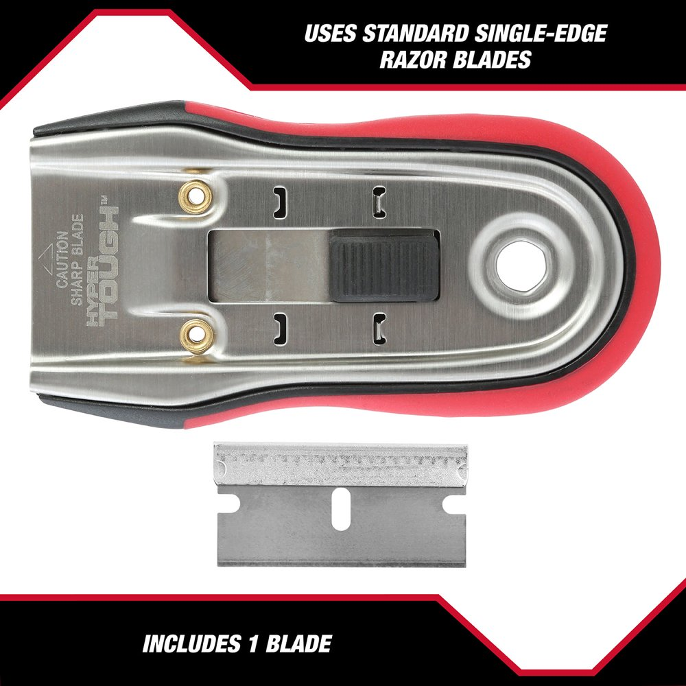 Stainless Steel Razor Scraper with Soft Grip Handle Retractable Blade Trimming