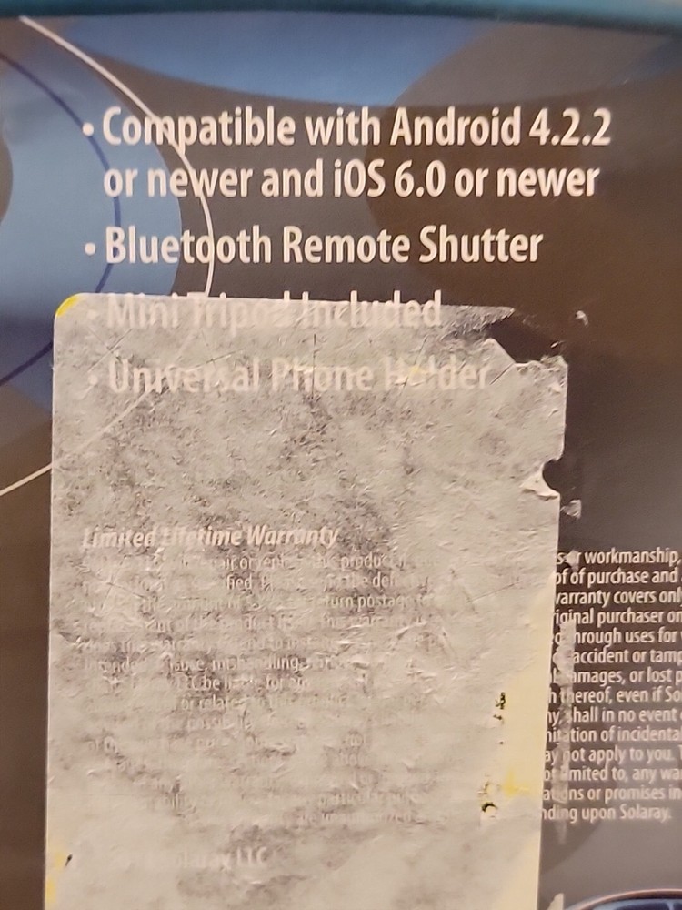 Solaray Remote Shutter Kit Compatible with Android and iOS. Bluetooth Remote.