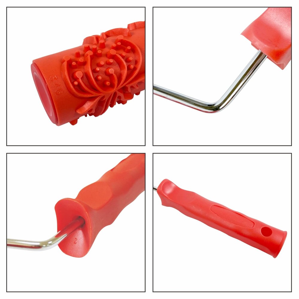 7" Patterned Paint Roller Brick Embossing Texture Rubber DIY Wall Decoration