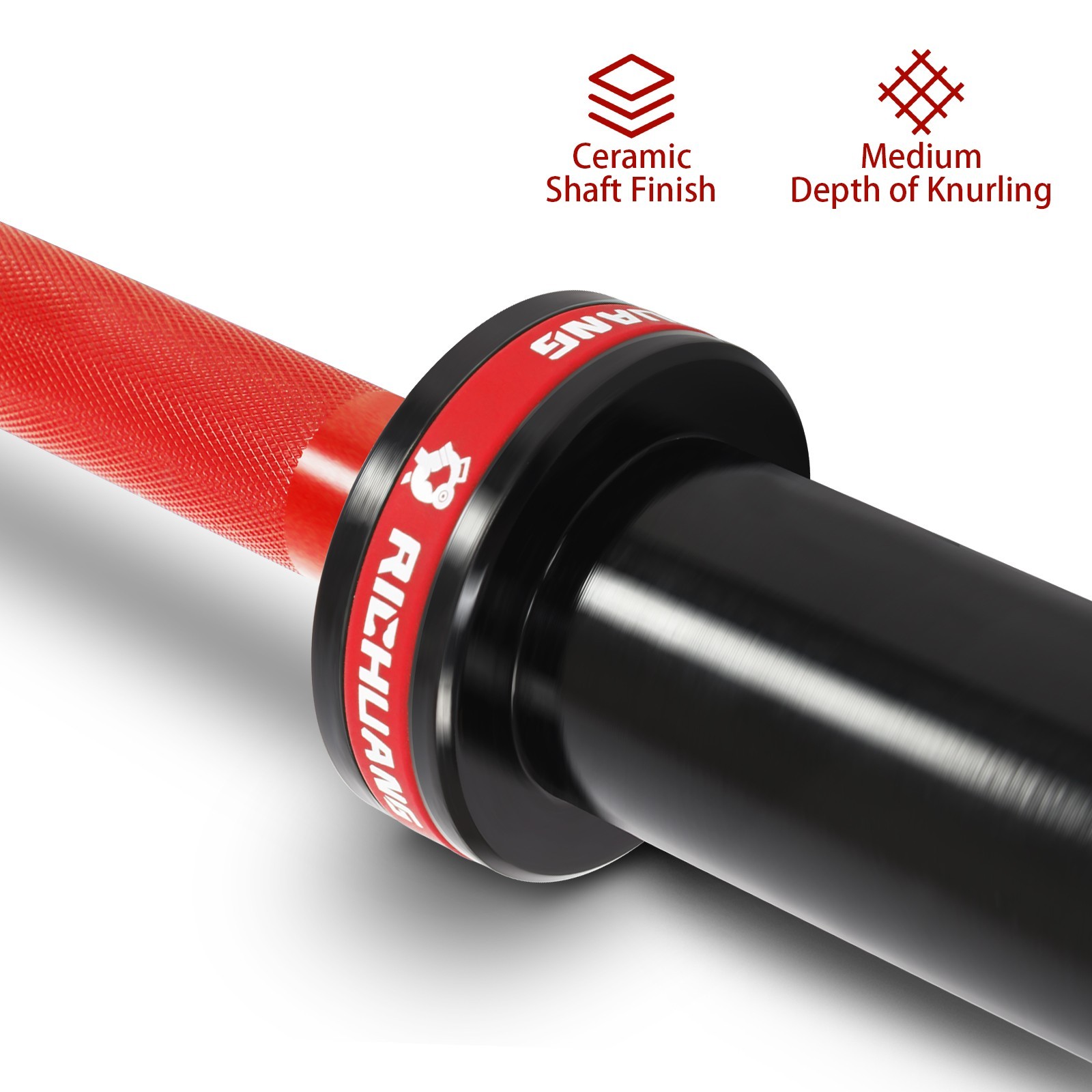 RICHUANG 5FT Olympic Barbell 28mm 2" Weight Bar 500LB Capacity A3 Steel for Gym