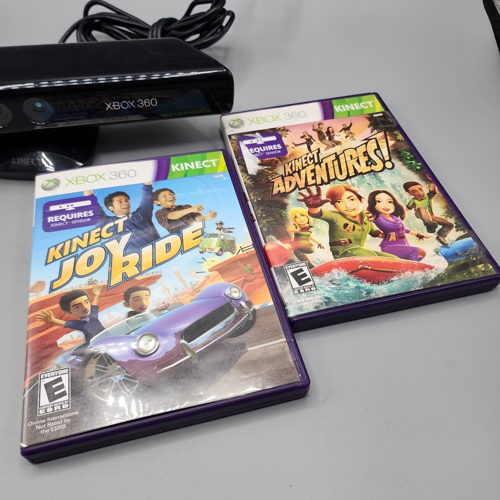 Microsoft Xbox 360 Kinect Sensor Bar - Black 1414! Kinect Adventures + Joy Ride
