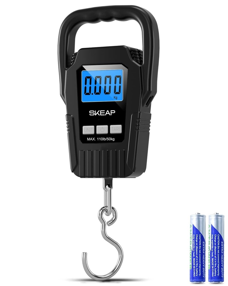 110lb Digital Fish Scale - Backlit LCD, Smart Data Lock & Comfortable Handle