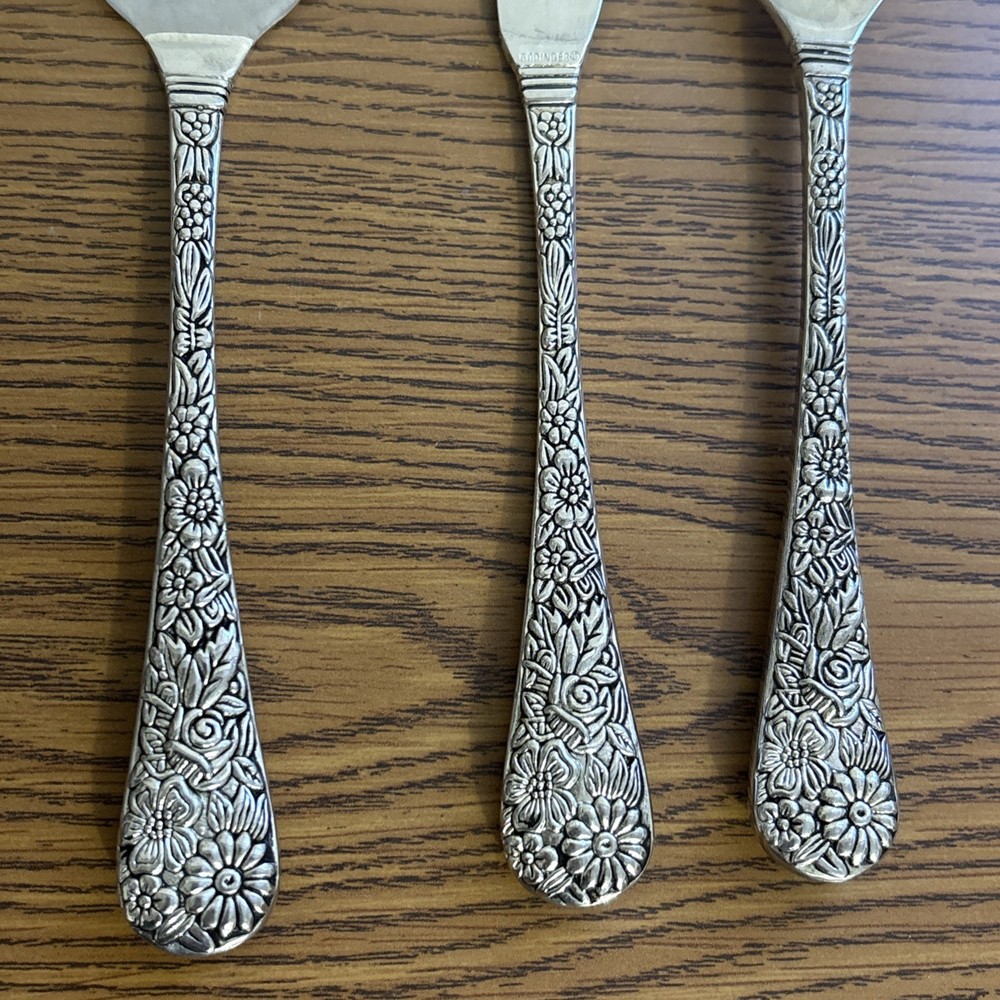 Vintage Olde Bouquet Cheese Set Scoop Knife & Server Silver Plated By Godinger