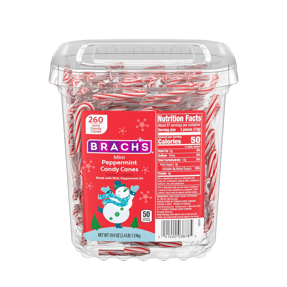 Mini Candy Canes Tub, 260 Count FREE SHIPPING