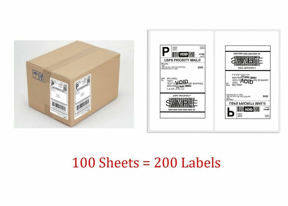 Half Sheet 1000 Shipping Labels 8.5x5.5 Rounded Corner Self Adhesive 2 Per Sheet