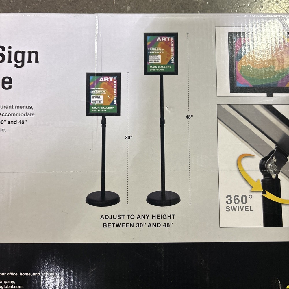 Excello Pedestal Floor Sign With Snap Frame 30” - 48”
