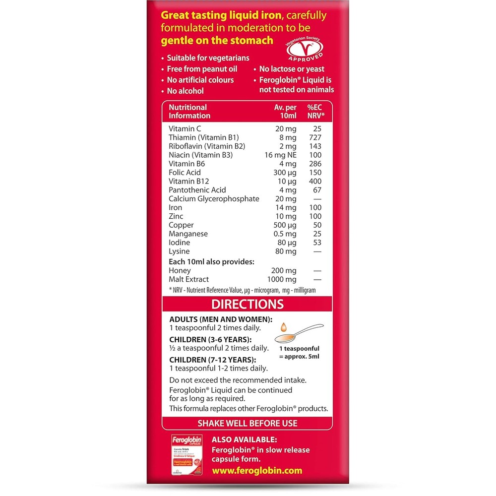 Vitabiotics Organic Feroglobin Liquid 500ml