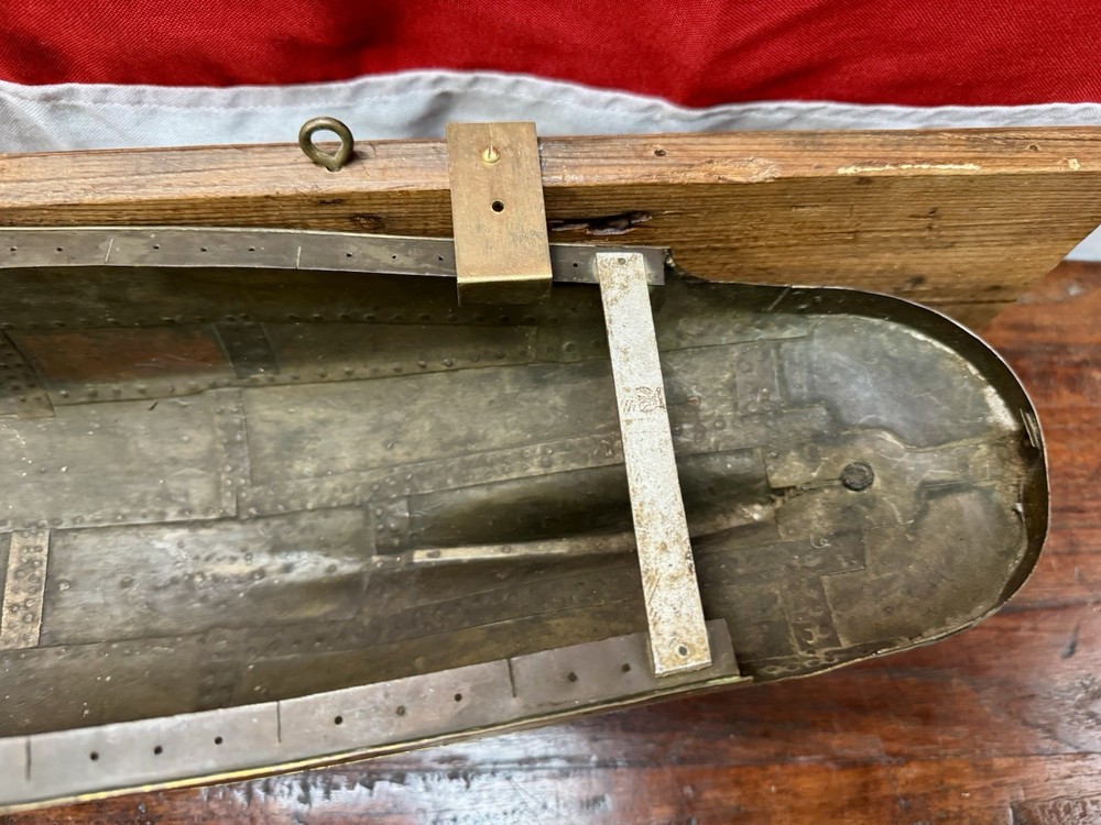 Superb Solid Brass Riveted Ship Builders Wall Mounted Half Hull.c. 1900-30’s