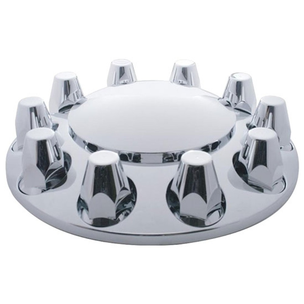 Chrome Plain Front Axle Cover W/ 33mm Nut Covers