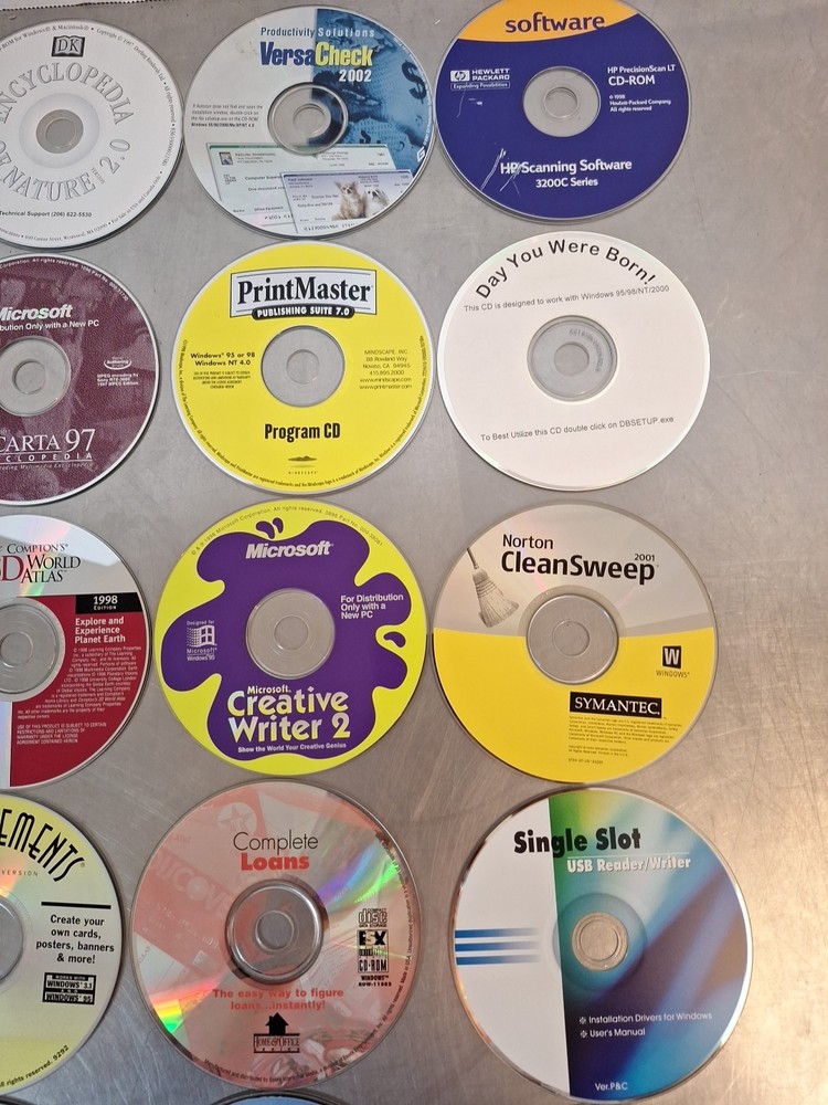 Lot of 25 Vintage Microsoft & Software CD-ROM Windows 90s/2000s