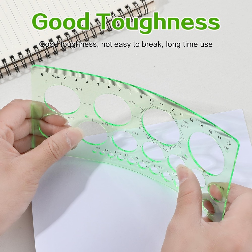 3Pcs Plastic Circle Template Geometric Circle Stencils for Drawing School Office