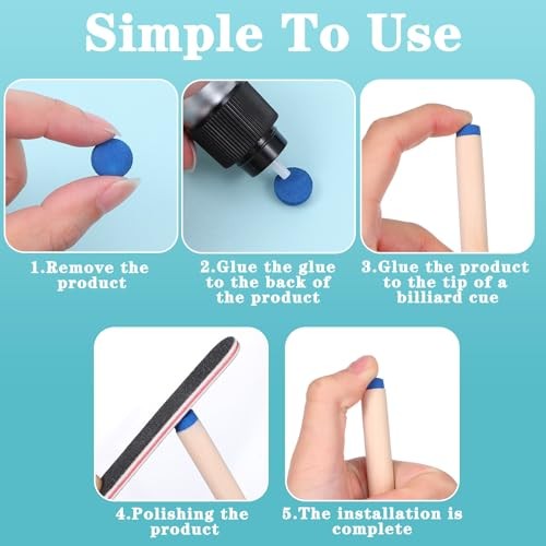 32 Pcs Pool Stick Tips, Billiard Cue Tips Billiard Stick Tip Replacement Kit