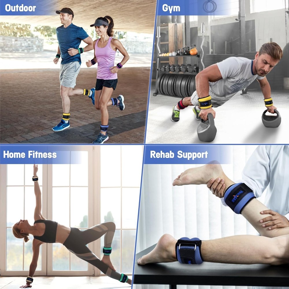 Adjustable Ankle & Wrist Weights 2lbs Pair - Elevate Workouts Elegantly
