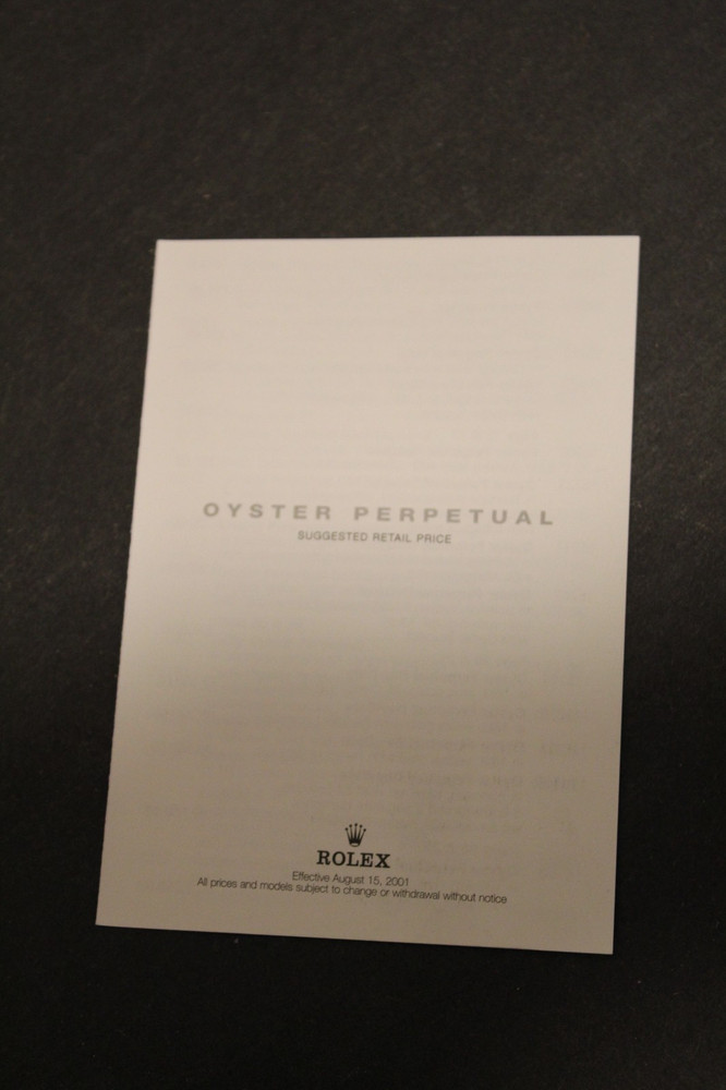 Rolex Paperwork Pricelist Catalog