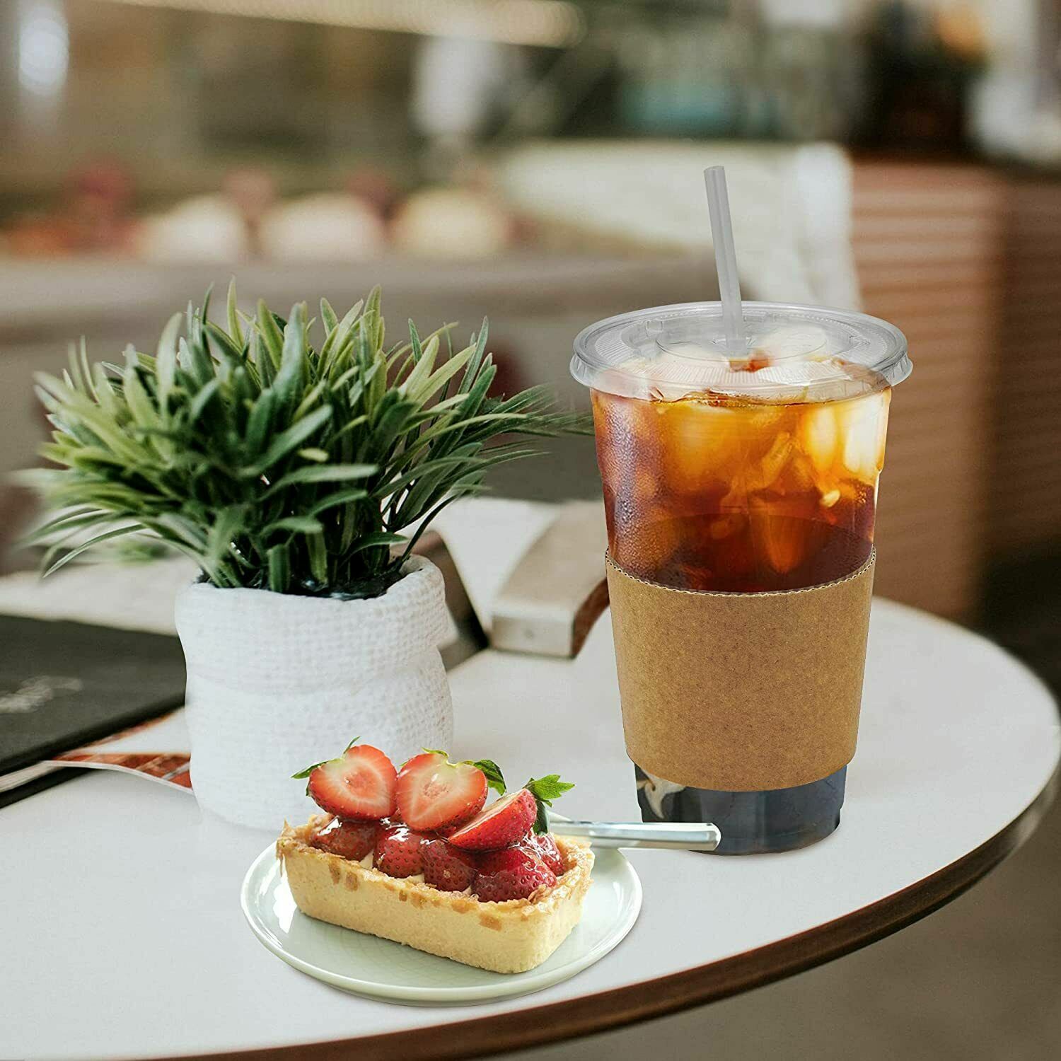 PET Clear Plastic Cups With Lids and Straws For Cold Drinks at Parties