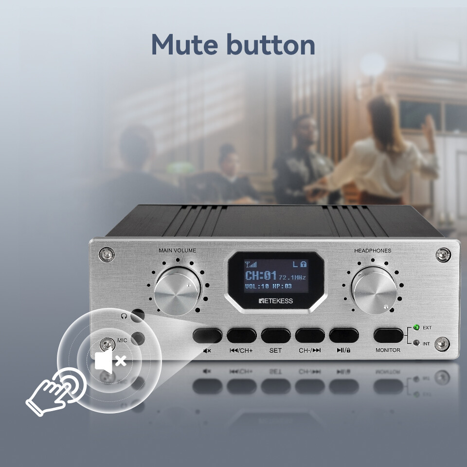 Retekess TT119 FM Multi-channel Transmitter Wireless Long Distance Translation