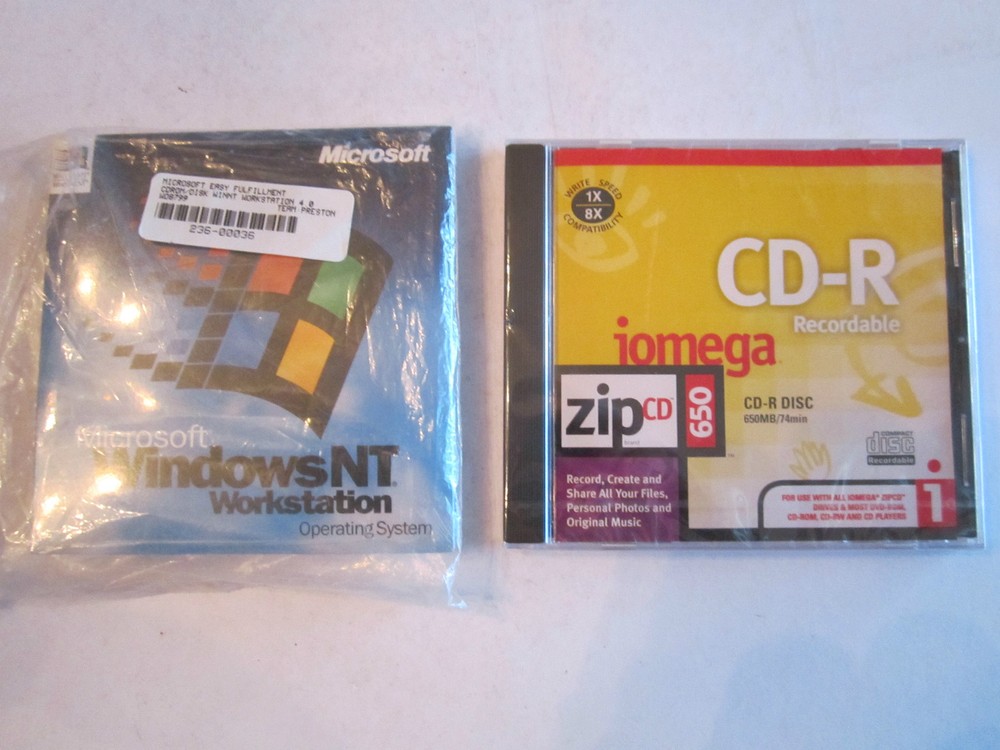 MICROSOFT WINDOWS NT WORKSTATION OPERATING SYSTEM & IOMEGA CD-R RECORDABLE DISC