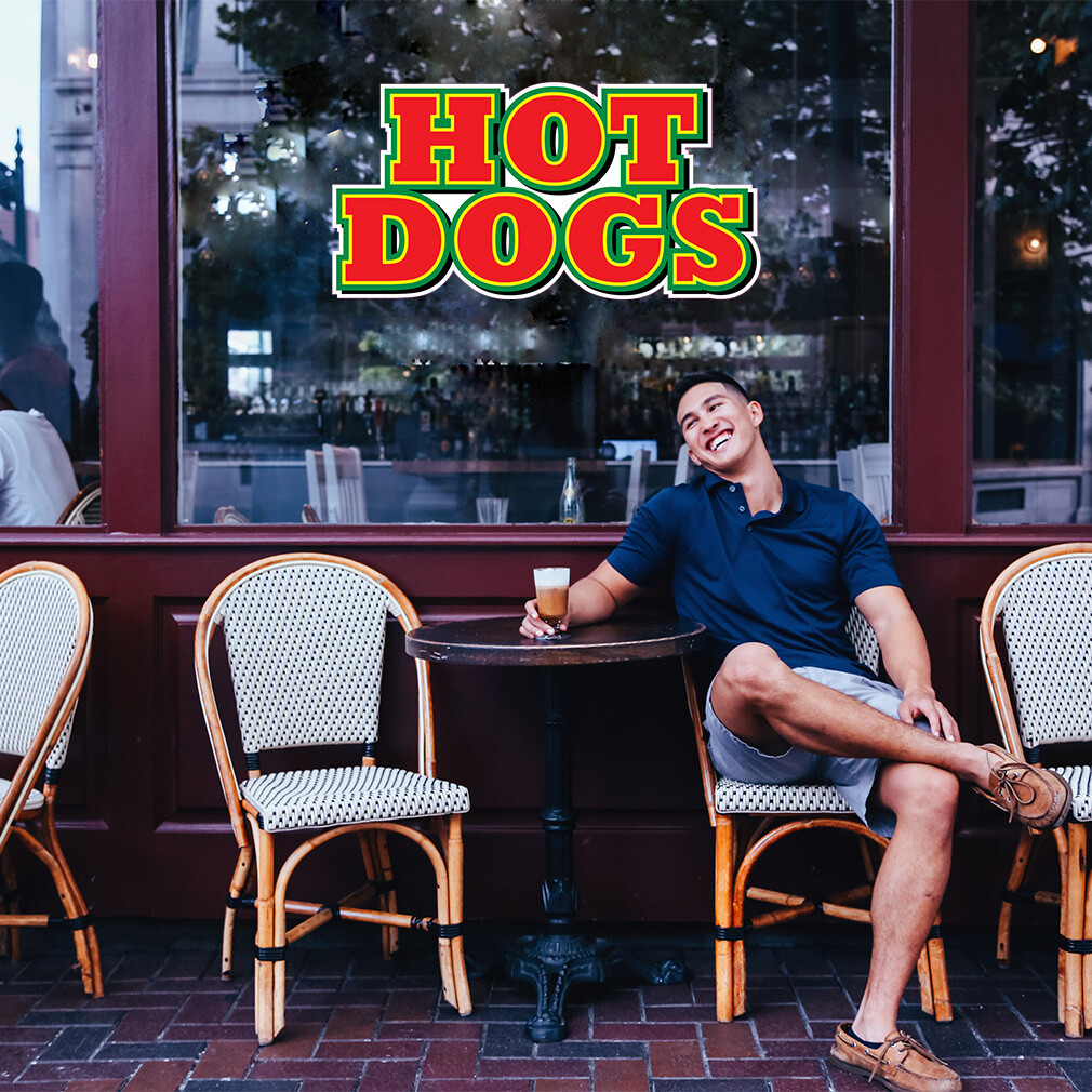 Food Truck Decals Hot Dogs Style C Restaurant & Food Concession Sign Red