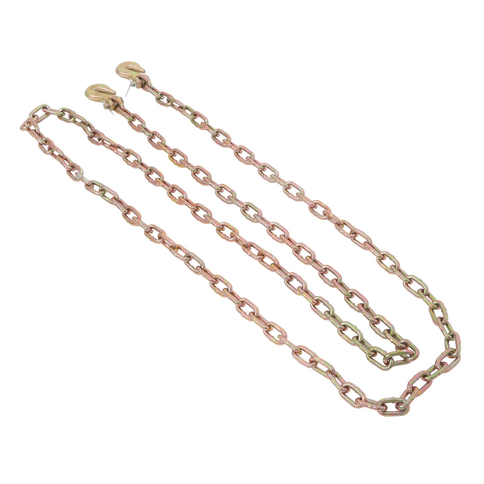 1/4''×12' G70 Tow Chain J-Hooks V-Chain Flatbed Truck Rollback Wrecker Carrier