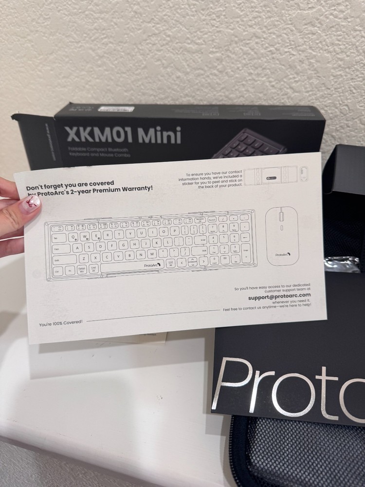 ProtoArc XKM01 Mini Foldable Bluetooth Keyboard Mouse Combo Open Box